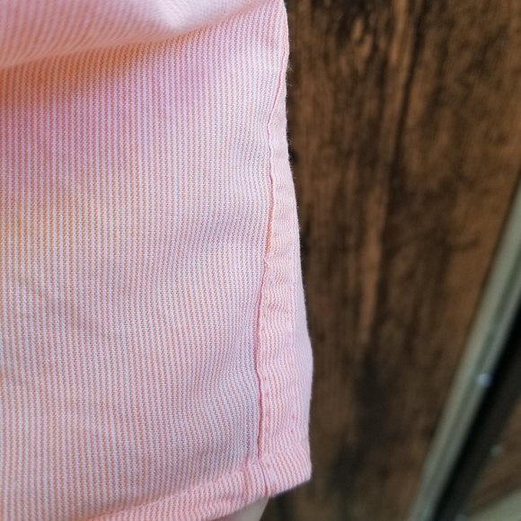 Izod Orange Oxford Subtle Stripe Short Sleeve 100% Cotton Button Down Shirt 2XB - Picture 7 of 12